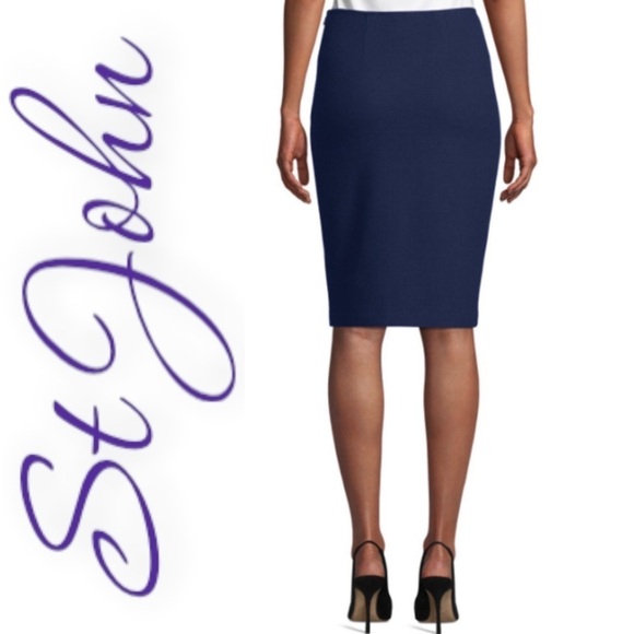 ST. JOHN Santana Wool Blend Purple Pencil Skirt, Size 4 - Picture 14 of 15